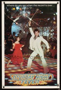 9w309 SATURDAY NIGHT FEVER commercial poster '77 John Travolta & Karen Lynn Gorney, disco!