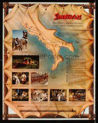 9w470 SPARTACUS special 22x28 '61 Stanley Kubrick classic, cool map & history of gladiators!