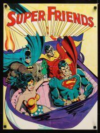 9w241 SUPER FRIENDS 2-sided 18x24 motivational poster '79 superheros say read a book!