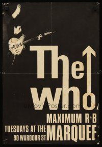 9w065 WHO MAXIMUM R&B album insert poster '70s wonderful image of Pete Townshend on guitar!