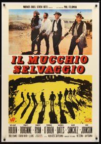 9w678 WILD BUNCH REPRODUCTION Italian special 28x40 '80s Peckinpah cowboy classic, Holden & Borgnine
