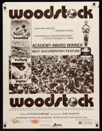 9w363 WOODSTOCK special 25x33 R70s legendary rock 'n' roll, 3 days of peace, music... and love!