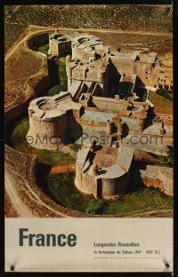 9w572 FRANCE French travel poster '60s Languedoc-Roussillon, great image of fortress!