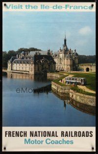9w644 FRENCH NATIONAL RAILROADS French travel poster '68 Ile-de-France, Mazo photo of castle!