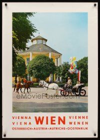 9w546 VIENNA Austrian travel poster '60s image of Prater Lusthaus cafe & restaurant!