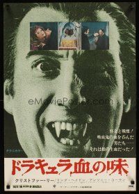 9x432 TASTE THE BLOOD OF DRACULA Japanese '70 best c/u of vampire Christopher Lee showing fangs!