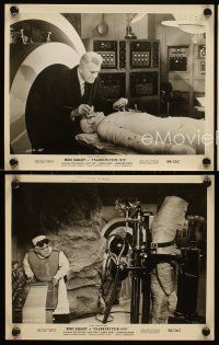 9y842 FRANKENSTEIN 1970 3 8x10 stills '58 Boris Karloff works on his wacky monster!