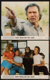 9y367 EVERY WHICH WAY BUT LOOSE 6 8x10 mini LCs '78 Clint Eastwood & Clyde the orangutan!