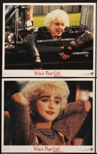 9y346 WHO'S THAT GIRL 8 8x10 mini LCs '87 sexy young rebellious Madonna, Griffin Dunne
