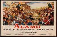 9z023 ALAMO Belgian herald '60 Brown art of John Wayne & Widmark in the War of Independence!