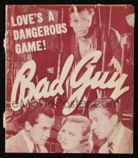 9z343 BAD GUY herald '37 Bruce Cabot, Virginia Grey, plane crash film noir!