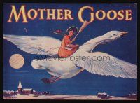 9z041 MOTHER GOOSE stage play English herald '30s Crossley art of mom flying huge goose!