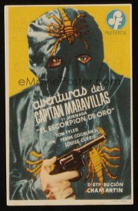 9z052 ADVENTURES OF CAPTAIN MARVEL part 1 Spanish herald '43 cool image of masked villain!