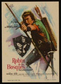 9z054 ADVENTURES OF ROBIN HOOD Spanish herald R64 cool art of Errol Flynn by Mari, Clave & Pico!