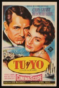 9z058 AFFAIR TO REMEMBER Spanish herald '58 different art of Cary Grant & Deborah Kerr by Soligo!
