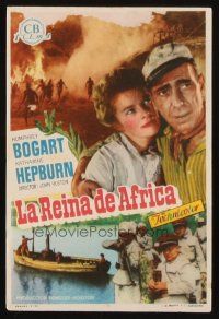 9z059 AFRICAN QUEEN Spanish herald '52 different image of Humphrey Bogart & Katharine Hepburn!