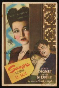 9z078 BLOOD ON THE SUN Spanish herald '46 different image of sexy Sylvia Sidney & James Cagney!