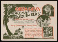 9z336 ALOMA OF THE SOUTH SEAS herald '26 sexy island beauty Gilda Gray!