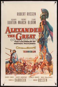 1a249 ALEXANDER THE GREAT linen 1sh '56 Richard Burton, Frederic March as Philip of Macedonia!