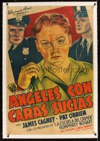 1a155 ANGELS WITH DIRTY FACES linen Argentinean '39 Michael Curtiz, different art of James Cagney!