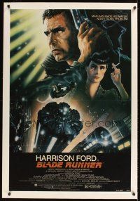 1a270 BLADE RUNNER linen 1sh '82 Harrison Ford, Ridley Scott, John Alvin art!