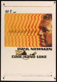 1a301 COOL HAND LUKE linen 1sh '67 Paul Newman prison escape classic, cool art by James Bama!