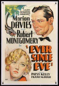 1a324 EVER SINCE EVE Other Company linen 1sh '37 stone litho of Davies, Montgomery & snake w/apple!
