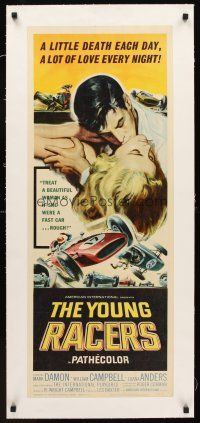 1a029 YOUNG RACERS linen insert '63 a little death each day, a lot of love every night, cool art!
