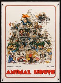 1a210 ANIMAL HOUSE linen Italian commercial poster '90s John Belushi classic, Rick Meyerowitz art!