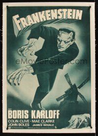 1a133 FRANKENSTEIN linen Spanish R70s fantastic artwork of Boris Karloff as the monster!