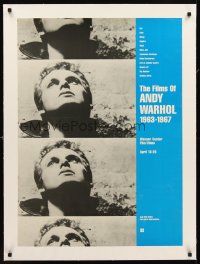 1a069 FILMS OF ANDY WARHOL 1963 - 1967 linen film festival poster '80s showing 12 of his early ones