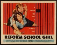 1b029 REFORM SCHOOL GIRL 1/2sh '57 classic AIP bad girl catfight behind bars artwork!