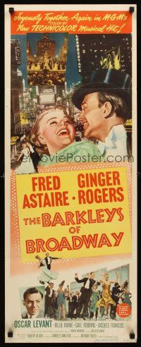 1b034 BARKLEYS OF BROADWAY insert '49 artwork of Fred Astaire & Ginger Rogers dancing in New York!