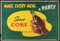 1b002 MAKE EVERY MEAL A PARTY 29x42 advertising poster '50s Coca-Cola, classic soft drink!