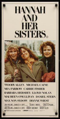 1c046 HANNAH & HER SISTERS Aust daybill '86 Allen directed, Mia Farrow, Weist & Barbara Hershey!