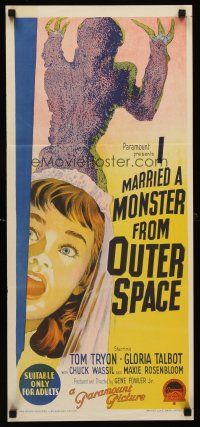 1c048 I MARRIED A MONSTER FROM OUTER SPACE Aust daybill '58 cool Richardson Studio art of Talbott!