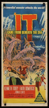 1c049 IT CAME FROM BENEATH THE SEA Aust daybill '55 Ray Harryhausen, a tidal wave of terror!