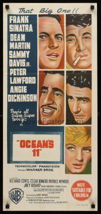 1c056 OCEAN'S 11 Aust daybill '60 Sinatra, Martin, Davis Jr., Dickinson, Lawford, Rat Pack!