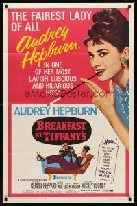1c084 BREAKFAST AT TIFFANY'S 1sh R65 luscious Audrey Hepburn is the Fairest Lady of all!