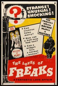 1c040 FREAKS Canadian 1sh R66 Tod Browning classic, completely different, never before seen!