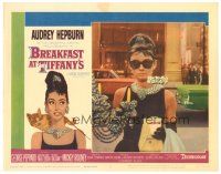 1c252 BREAKFAST AT TIFFANY'S LC #6 '61 great close up of Audrey Hepburn in sunglasses & diamonds!