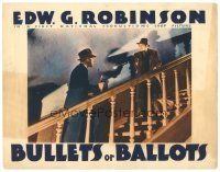 1c262 BULLETS OR BALLOTS LC '36 best c/u of Humphrey Bogart & Edward G Robinson on stairs w/ guns!