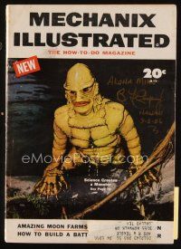 1c003 MECHANIX ILLUSTRATED signed magazine May 1954 Creature from Black Lagoon, 1st Chevy Corvette!