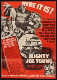 1c005 MIGHTY JOE YOUNG promo brochure/poster '49 sent to theater owners, never before seen!