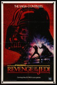 1c122 RETURN OF THE JEDI dated teaser 1sh '83 Lucas classic, Struzan art, Revenge of the Jedi!