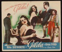 1c035 GILDA Spanish herald '46 sexy Rita Hayworth in sheath dress + great color montage!