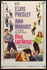 1c141 VIVA LAS VEGAS 1sh '64 many artwork images of Elvis Presley & sexy Ann-Margret!