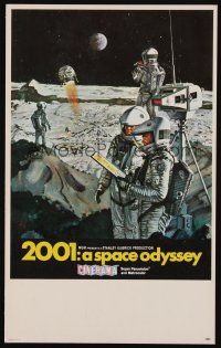1c002 2001: A SPACE ODYSSEY mini WC '68 Kubrick, Cinerama, art of astronauts on moon by Bob McCall
