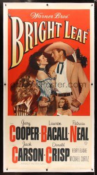 1d152 BRIGHT LEAF linen 3sh '50 great romantic close up of Gary Cooper & sexy Lauren Bacall!