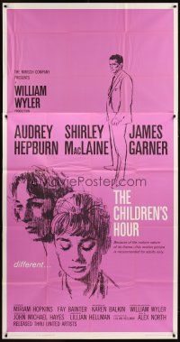 1d087 CHILDREN'S HOUR 3sh '62 close up artwork of Audrey Hepburn & Shirley MacLaine!